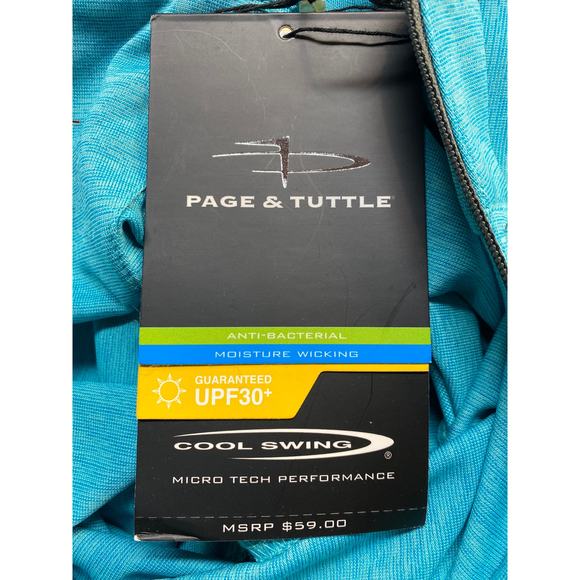Page & Tuttle Men's Size XL Cool Swing Performance Half Zip Teal Blue Golf NWT - Picture 4 of 6